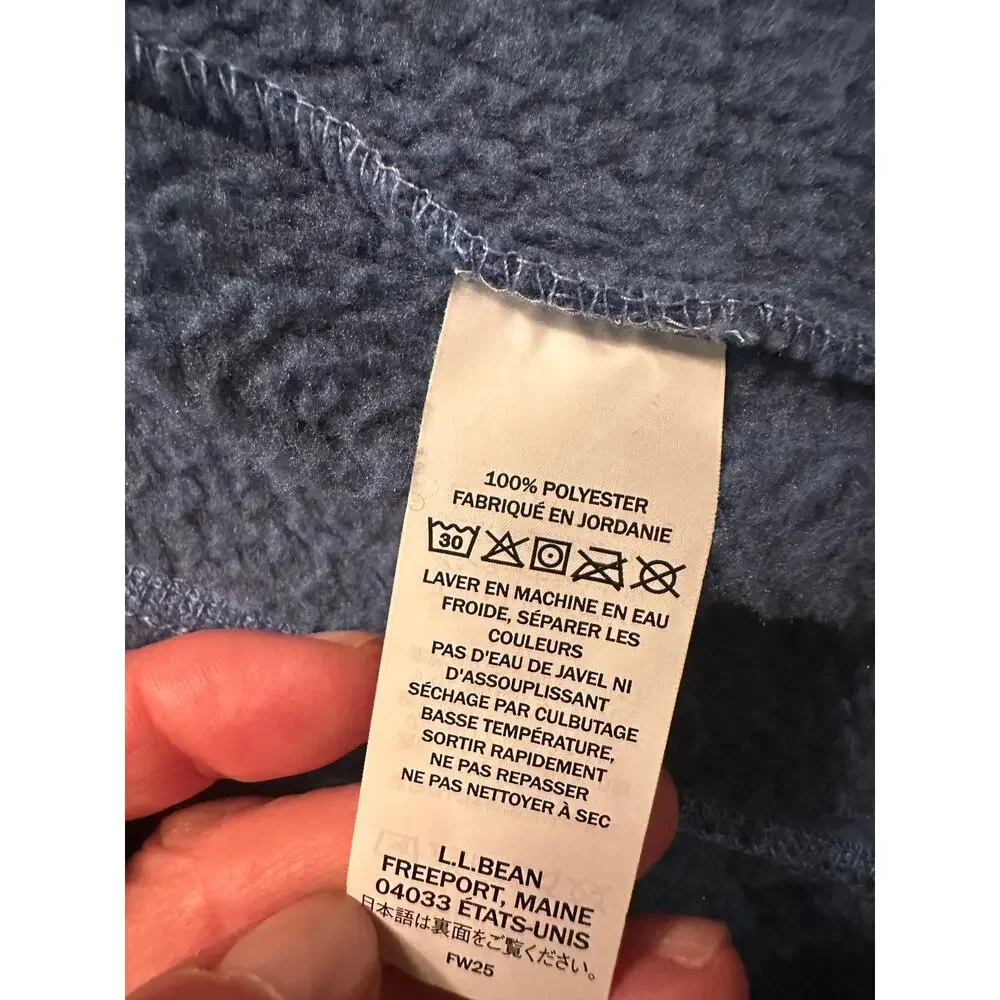 LL BEAN SWEATER FLEECE FULL ZIP JACKET SEABOARD BLUE XS